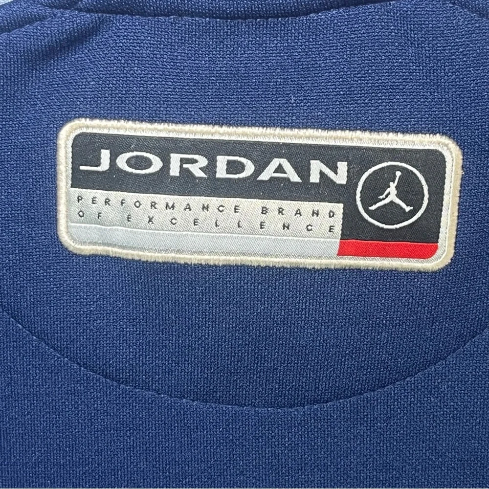 Air Jordan Vintage Retro Snap‎ Front Jacket Navy Light Blue Red Large Bball Nike